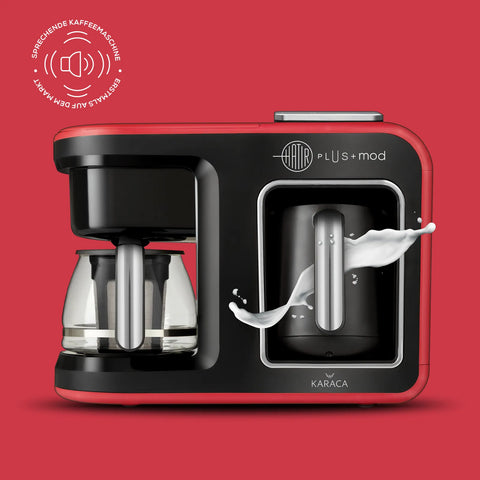 Karaca Hatır Plus Mod - 5-in-1 thee- en koffiemachine, rood, 1385 W