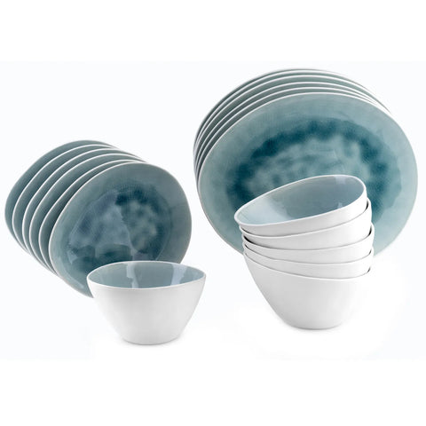 KARACA TURQUOISE REACTIVE 18 PIECE DINNER SET FOR 6 PEOPLE