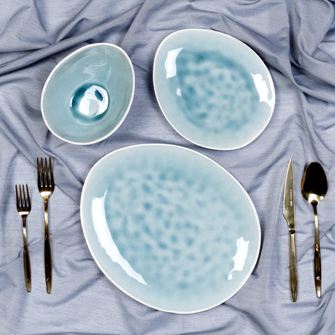 KARACA TURQUOISE REACTIVE 18 PIECE DINNER SET FOR 6 PEOPLE