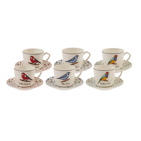 Karaca Vogel koffiekopjesset voor 6 personen 80 ml