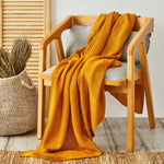 Karaca Home Ochre Double Seed Stitch Throw Oeko-Tex Certified