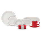 Karaca Nordic for 6 People Breakfast and Serveware Set, 27 Piece, Red