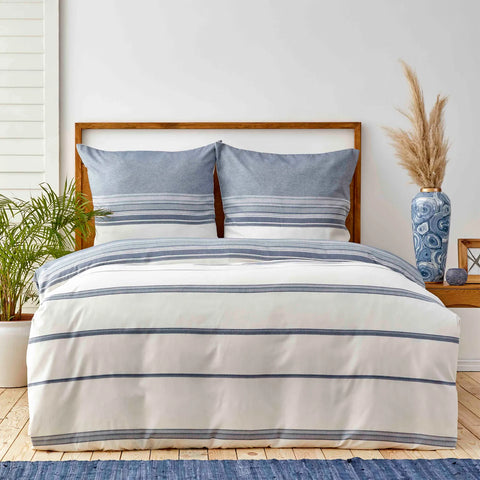 KH INDIGO DOBBY WOVEN DUVET COVER SET (155X220+80X80) DEU