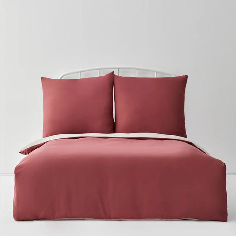 Karaca Home Double Burgundy And Beige Duvet Cover Set