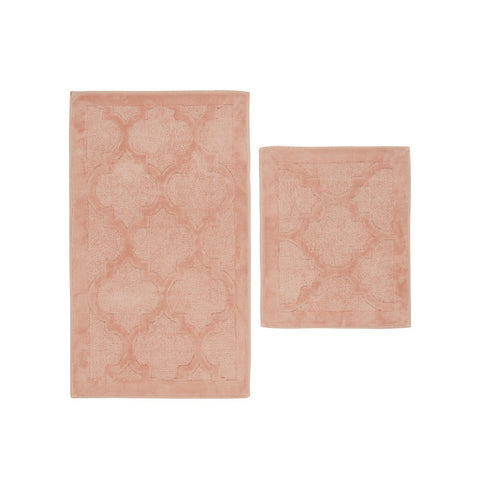 Karaca Home Katy 2-Piece Bath Mat Set, Powder Pink  