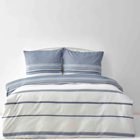 KH INDIGO DOBBY WOVEN DUVET COVER SET (155X220+80X80) DEU