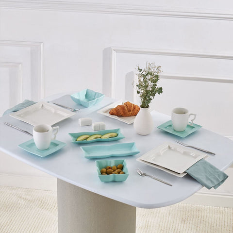 Karaca Winx 6 person 28 piece breakfast set square green