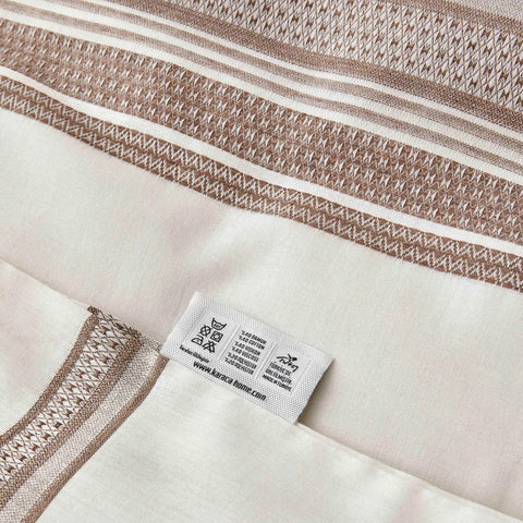 KH BROWN DOBBY WOVEN DUVET COVER SET (155X220+80X80) DEU