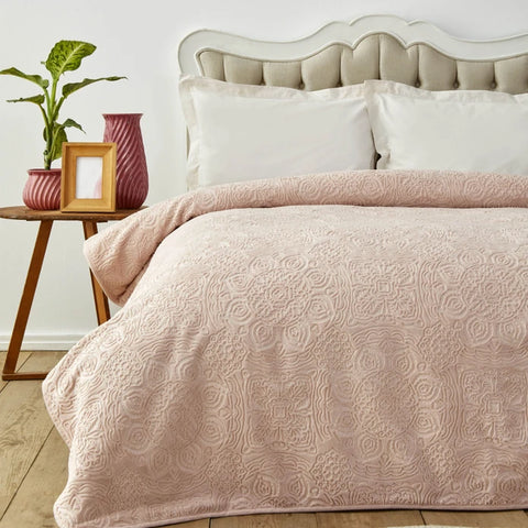 Karaca Home Scala Blush Single Embossed Blanket
 