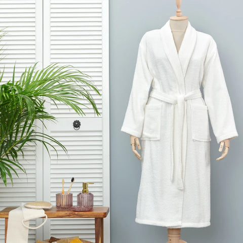 Karaca Home Daily Soft Offwhite 100% Cotton Men's Bathrobe L/XL