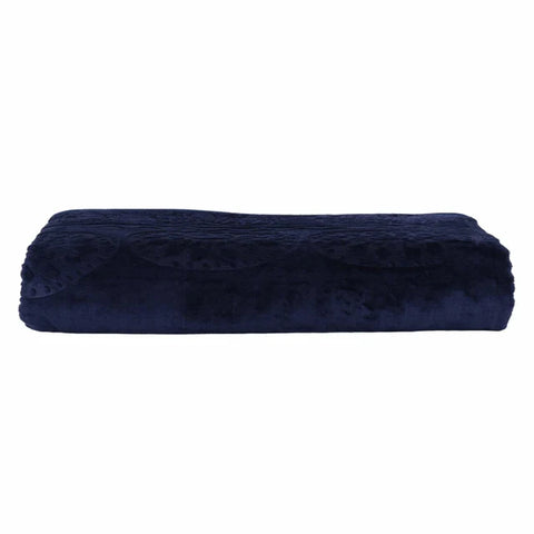 Karaca Home Scala Navy Blue Double Embossed Blanket  