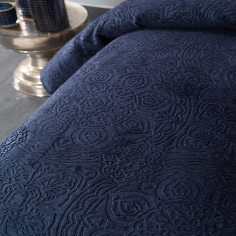 Karaca Home Scala Navy Blue Single Embossed Blanket
 