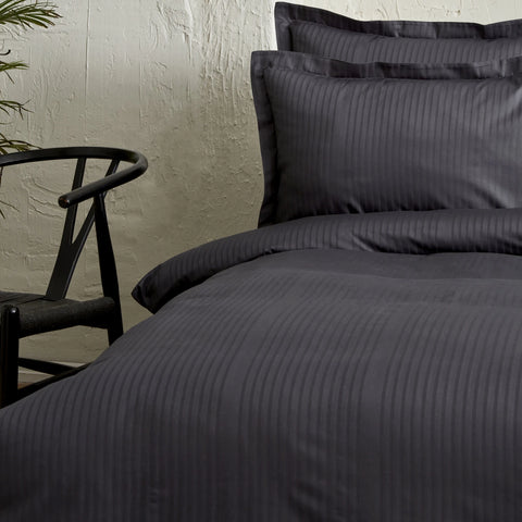 Karaca Home Uniq 100% Cotton Sateen Single Duvet Cover Set, Anthracite