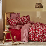 Karaca Home Carlo Double Duvet Cover Set, 100% Cotton, Red