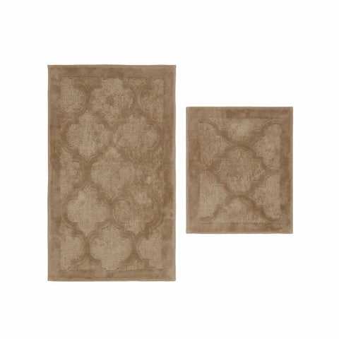 Karaca Home Katy 2-Piece Bath Mat Set, Beige  