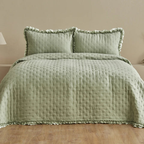 Karaca Home Viona Double Bedspread Set Sage  