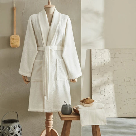 Karaca Home Andy 100% Cotton Bathrobe Set L/XL Offwhite
 