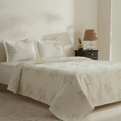 Karaca Home Aurelia Tweepersoons Bedsprei Geborduurd Ecru