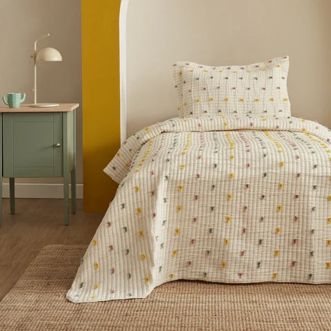 Karaca Home Emma 100% Katoenen Dubbel Bedsprei Set Geel
 