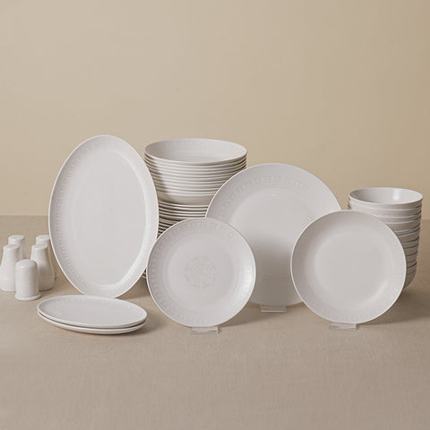 Karaca Arte 53-Piece Dinnerware Set for 12 People, New Bone China