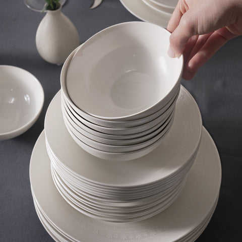 Karaca Arte 53-Piece Dinnerware Set for 12 People, New Bone China