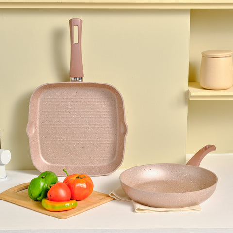 Karaca Biogranite Induction Pan Set 2 Piece Rose Gold