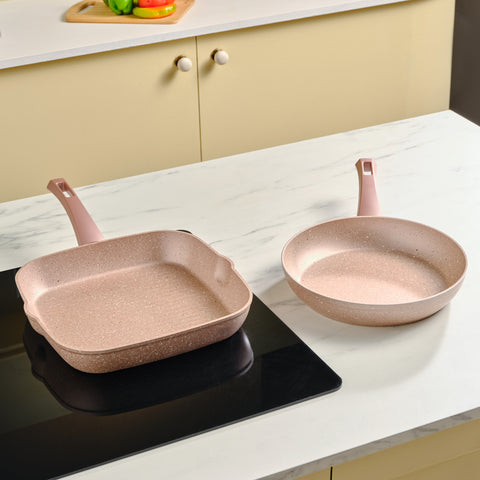 Karaca Biogranite Induction Pan Set 2 Piece Rose Gold