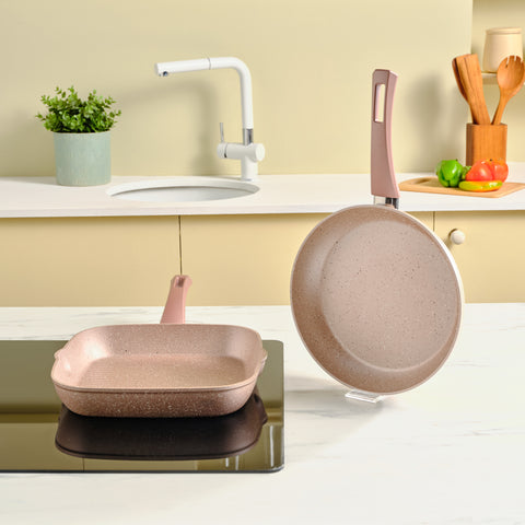 Karaca Biogranite Induction Pan Set 2 Piece Rose Gold