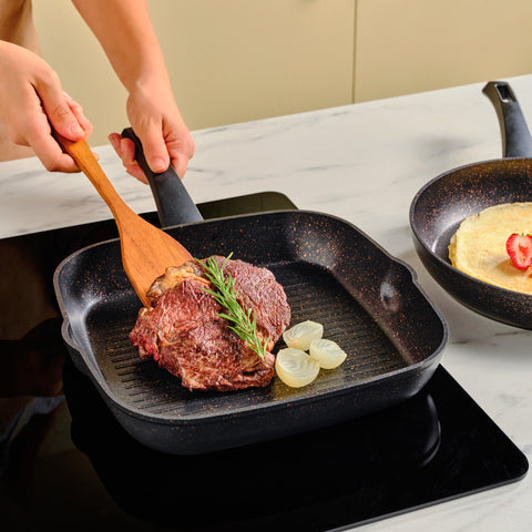 Karaca Biogranite Induction Pan Set 2 Piece Black Gold