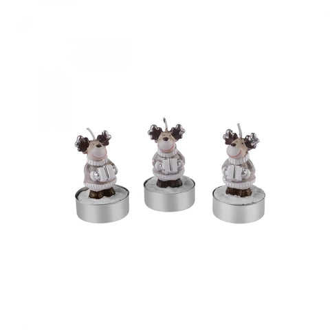 Karaca Home New Year Reindeer 3-Piece Tealight Candle 14x9.3x6 cm
 