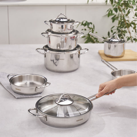 Karaca Ada 12-Piece Steel Cookware Set V2