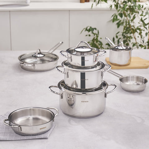 Karaca Ada 12-Piece Steel Cookware Set V2