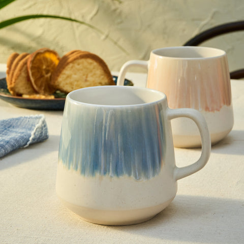 Karaca Okeanos 2-Piece Stoneware Mug Set, 400 ml, Multicolor
 