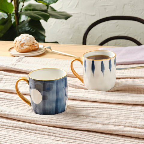 Karaca Canarie 2-Piece Stoneware Mug Set, 350 ml, Multicolor
 