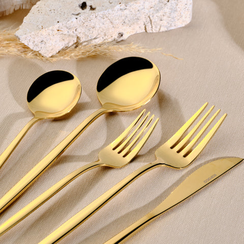 Karaca Orion Shiny Gold 12-Person 60-Piece Cutlery Set