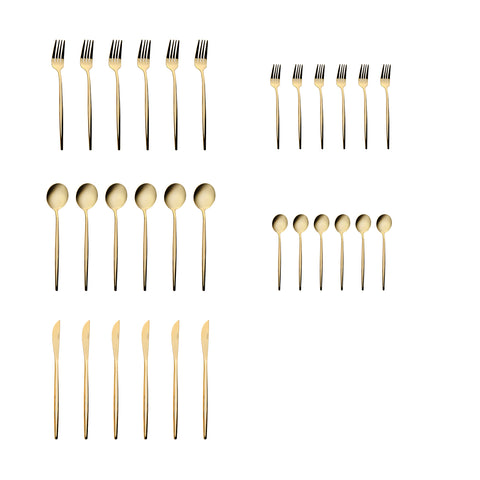 Karaca Orion Shiny Gold 12-Person 60-Piece Cutlery Set