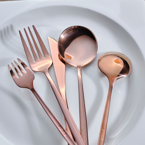 Karaca Orion Rosegold 60-Piece Cutlery Set for 12 People