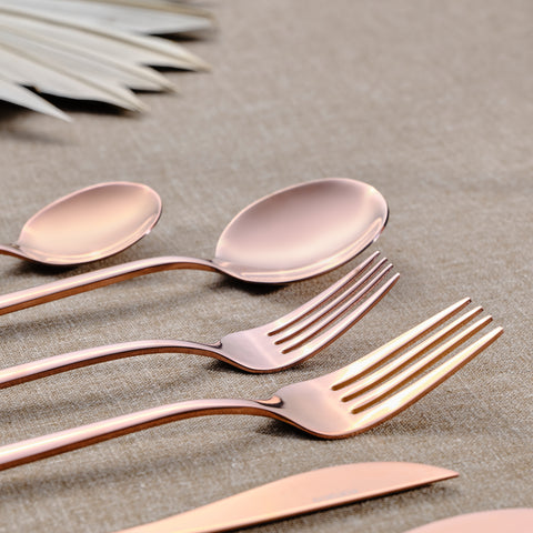 Karaca Orion Rosegold 60-Piece Cutlery Set for 12 People