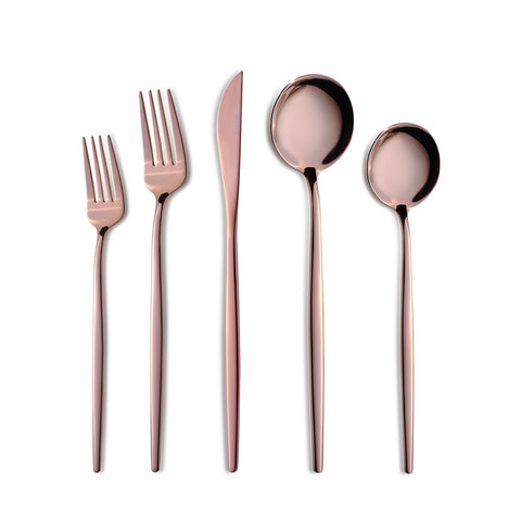 Karaca Orion Rosegold 60-Piece Cutlery Set for 12 People