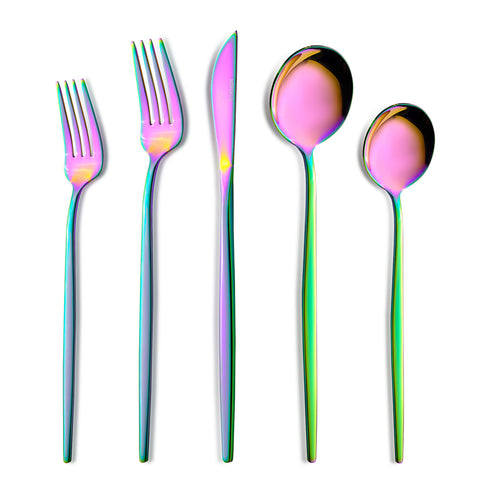 Karaca Orion Rainbow 12-Person 60-Piece Cutlery Set