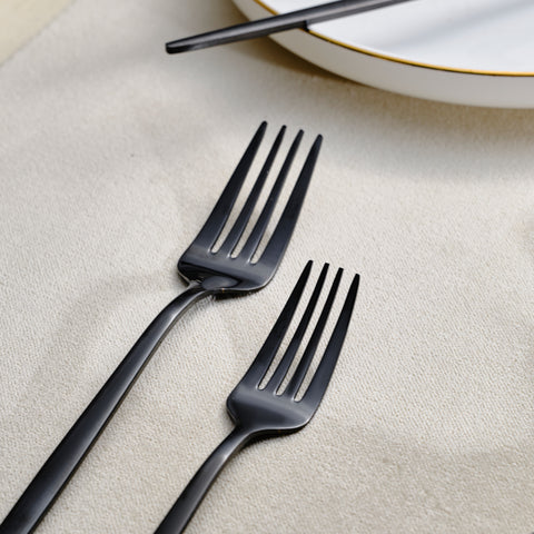 Karaca Orion Shiny Black 60-piece Cutlery Set for 12 People