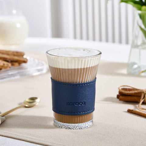 Karaca Leather Cool Touch Latte Mug 210 ML Navy Blue