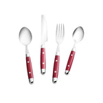 Karaca Alina 24-Piece Cutlery Set for 6 People - Fork, Knife, Spoon, Red