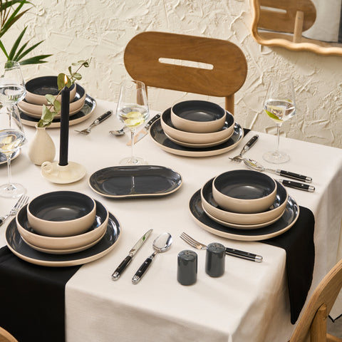 Karaca Basic Collection 36-Piece Anthracite Dinnerware Set for 8 People