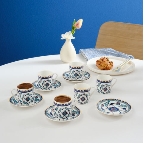 Karaca Rumi koffiekopjes set voor 6 personen, 80 ml