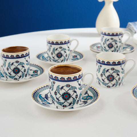 Karaca Rumi koffiekopjes set voor 6 personen, 80 ml