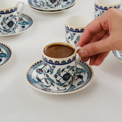 Karaca Rumi coffee cup set for 6 persons, 80 ml