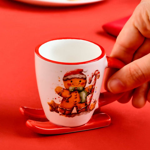 Karaca New Year 25 Cute Gingerbread Man Coffee Cup

