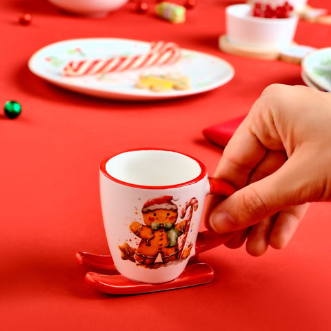 Karaca New Year 25 Cute Gingerbread Man Coffee Cup

