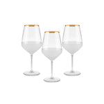 Karaca Jasmine 490 ml 3-Piece Goblet Glass Set